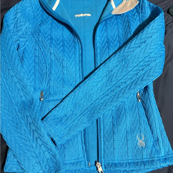 Spyder Jackets & Blazers - Spyder Women's Blue Cable Knit Ski Jacket